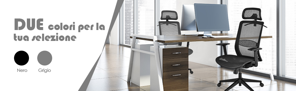Sedia girevole regolabile con ruote piroettanti e schienale a forma di  conchiglia, Poltrona ufficio ergonomica - Costway