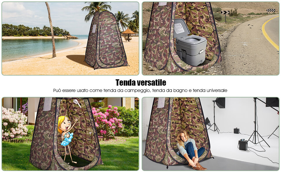 Tende da campeggio Pop-Up portatili Privacy tenda da doccia accessori da  campeggio ampi per escursionismo spiaggia bagno esterno con doccia