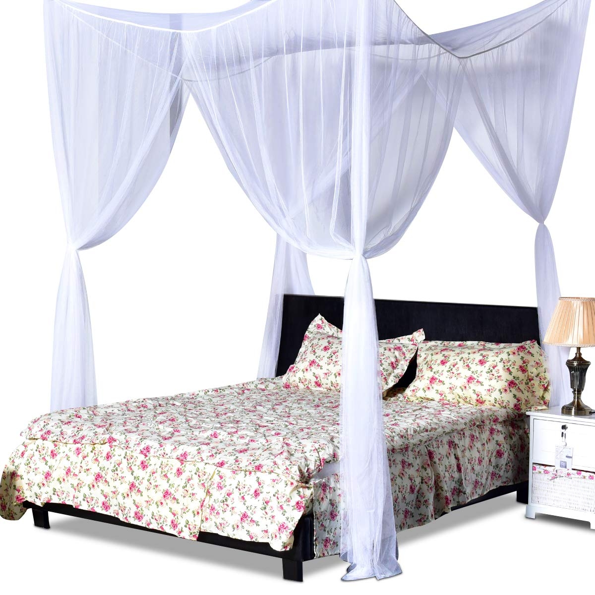 Zanzariera da letto rettangolare per baldacchino matrimoniale, Tenda a rete  220x200x210cm