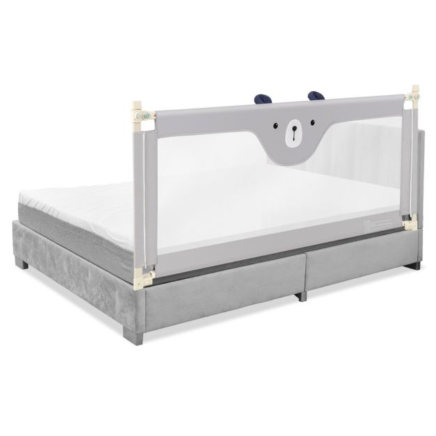 Barriera 180cm pieghevole per letto per bambini, Sbarra con sollevamento e  doppio blocco di sicurezza Grigio - Costway