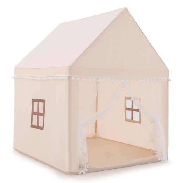Casetta giocattolo per bambini, Casa grande e resistente con solida  struttura di legno - Costway
