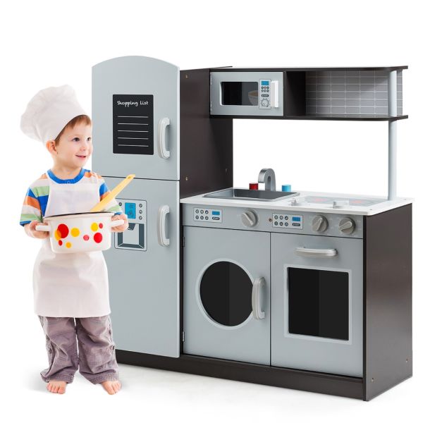 Cucina giocattolo per bambini con accessori personalizzati manopole, Cucina  verticale in legno - Costway
