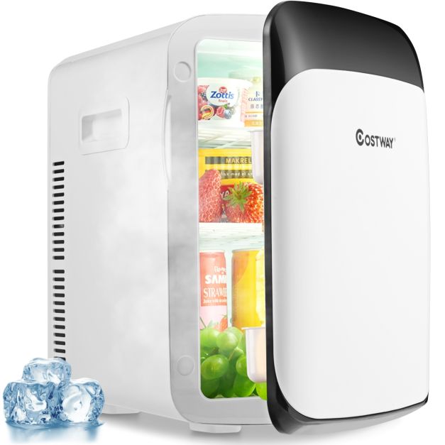 Mini frigorifero 2 in 1 compatto 15 L, Mini frigo portatile per auto a  semiconduttore per bevande - Costway