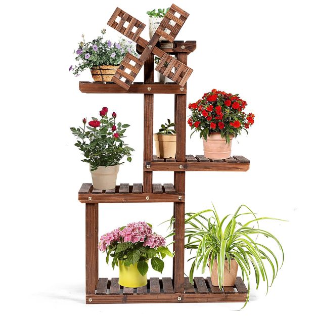 Scaffale in legno per fiori e piante 