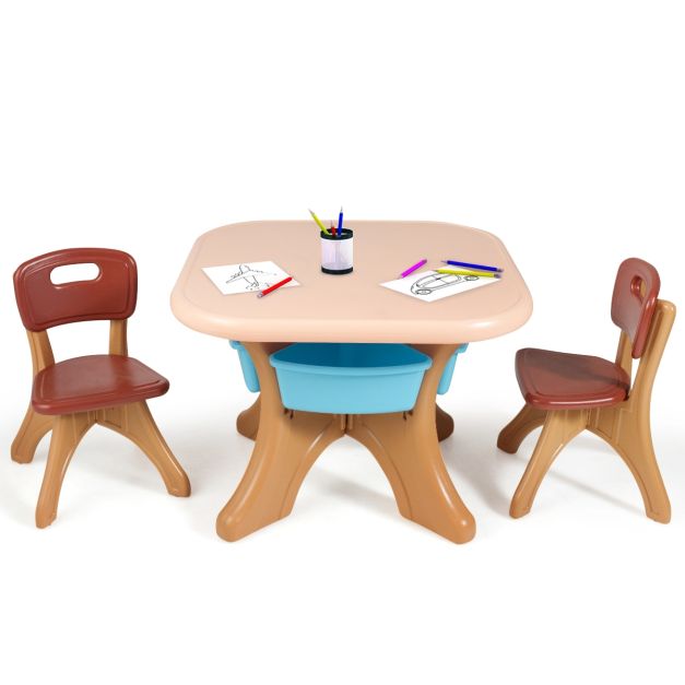 Set con tavolo e sedie leggero per bambini, Mobili a misura di