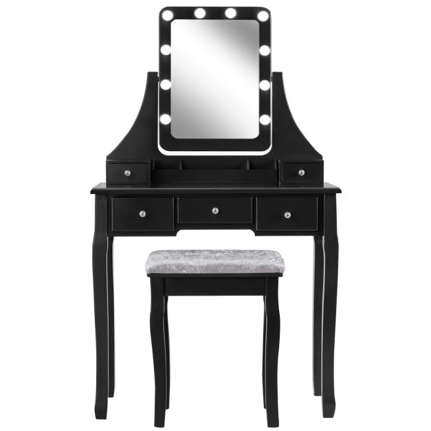 Specchio rettangolare per il trucco con 3 modalità di illuminazione, Specchio  da tavolo e da parete con 14 luci LED - Costway
