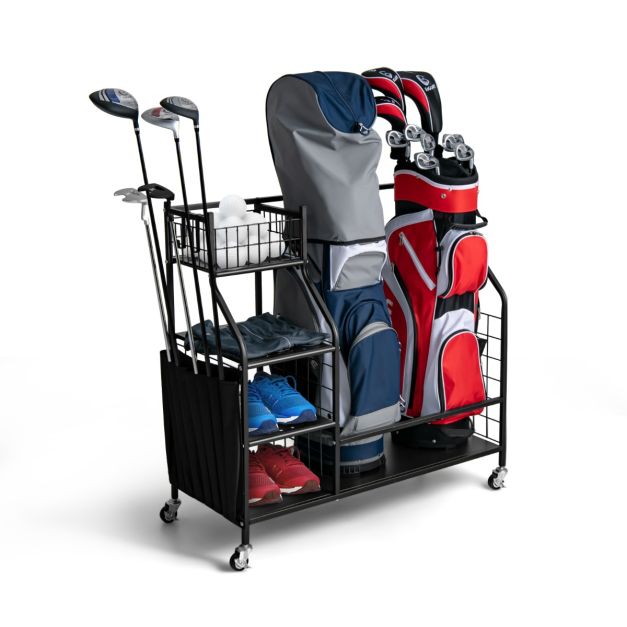 Organizer sacca da golf con ruote bloccabili e tasche porta mazze