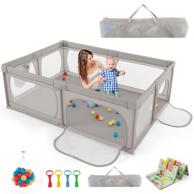 Dripex Recinto modulare per neonato, bambini, Box pieghevole 150×150 cm in  plastica dalla forma adattabile, XXL, con pannello per attività, Grigio –  Giochi e Prodotti per l'Età Evolutiva
