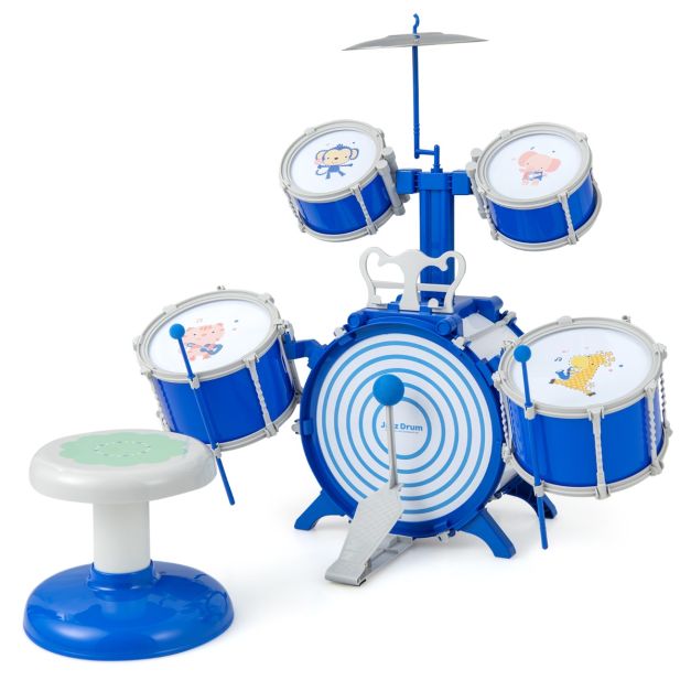 Set di batteria per bambini con cassa 2 tamburi medi 2 rullanti