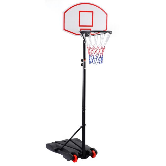 Canestro da basket con ruote altezza regolabile Canestro portatile con  supporto da esterno 1,79-2,08m - Costway
