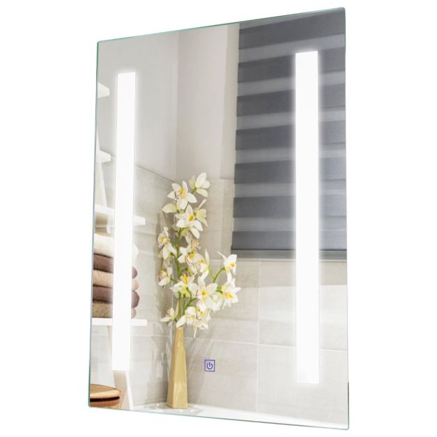 BRIGHTLIGHT specchio con 2 fasce led laterali 19 w/m 45 x 60 h x 2,5 cm  Specchiera led - bagno
