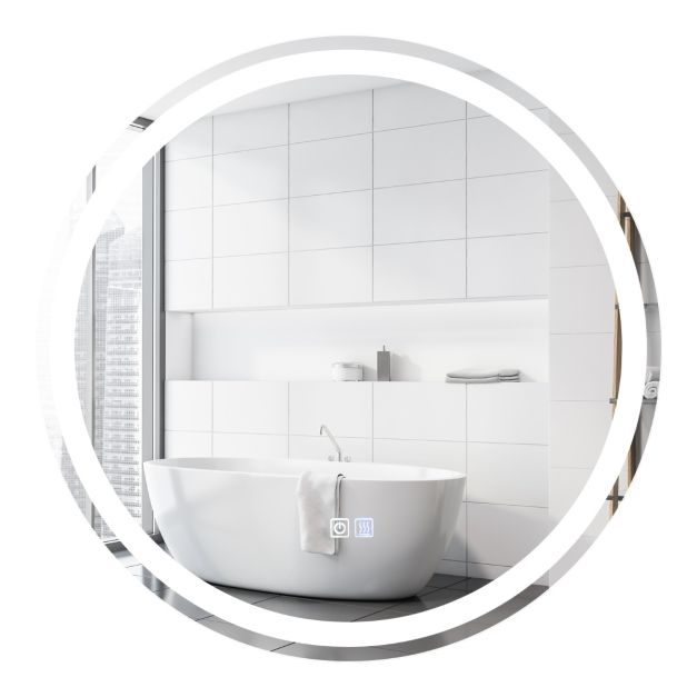 Specchio LED rotondo da bagno a parete, Specchio impermeabile con  luminosità e temperatura del colore regolabili - Costway