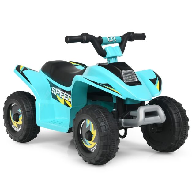 Costaway Quad cavalcabile alimentato a batteria 6V con velocità massima 4,6  km/h, Mini quad ATV per bambini Blu - Costway