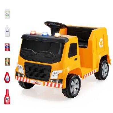 Camion della spazzatura alimentato a batteria, Camion elettrico per bambini  con telecomando - Costway