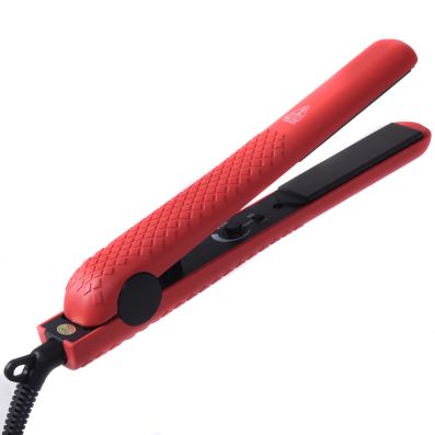 Piastra per capelli con display LCD professionale girevole 360° in ceramica,  Piastra per capelli digitale Rosso - Costway