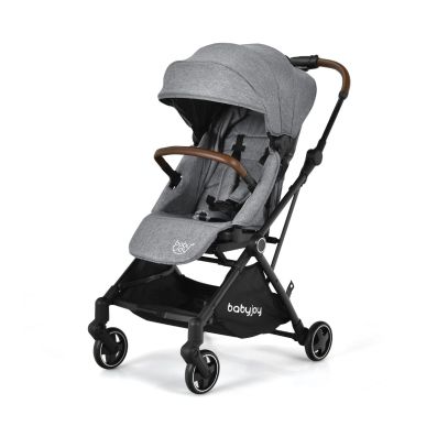 Passeggino per bambini pieghevole con cintura di sicurezza, Passeggino 2 in  1 con tettuccio regolabile Grigio - Costway