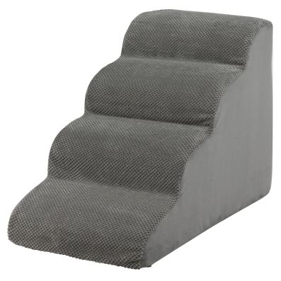 Rampa per cani con 4 scalini in schiuma con copertura lavabile, Gradini  antiscivolo per animali domestici Grigio - Costway