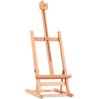 Cavalletto artistico regolabile resistente con superficie di legno,  Cavalletto portatile con porta tela per atelier - Costway