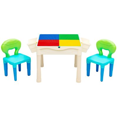 Tavolo attività 3 in 1 per bambini, Set tavolo attività e 2 sedie per acqua  e sabbiai - Costway